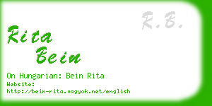 rita bein business card